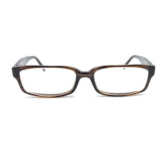 Prada VPR 01M Brown Striped Silver Rectangle Eyeglasses Frames 52-15 140 Italy - Picture 6 of 12